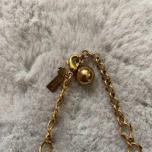 Kate Spade Cascade Ivory Teardrop Gold Tone Statement Necklace - Picture 4 of 4